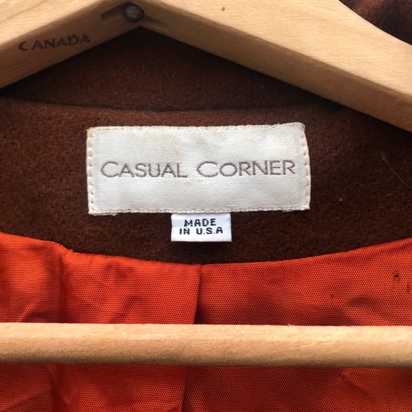 vintage wool coat long trench rust brown 70’s - Picture 6 of 7